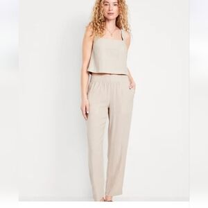 Old Navy Women's Linen Blend Straight Ankle Pants XL
